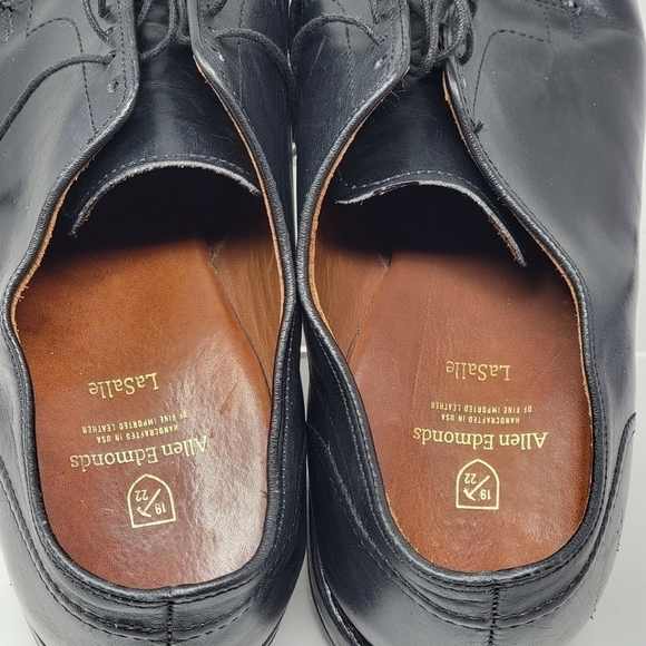 ALLEN EDMONDS La Salle Men\'s Shoes Leather Black Calf Oxford 4308 Size 13D Used main image 4